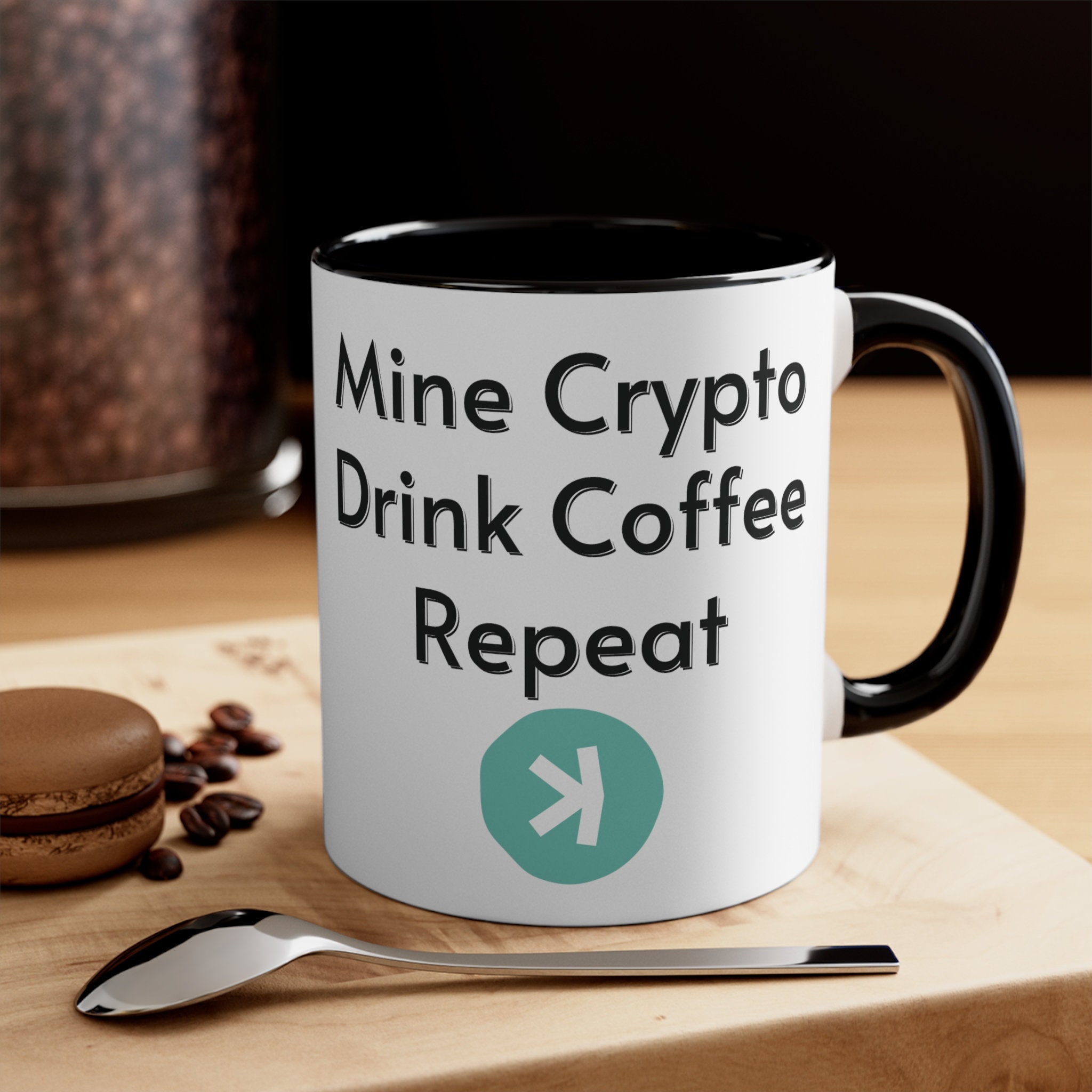 Mine Crypto, Drink Coffee, Repeat - KAS, KASPA Accent Coffee Mug, 11oz -  Etsy