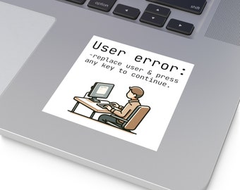 Technischer Support "Quadratischer ""Error"" Vinyl-Aufkleber."