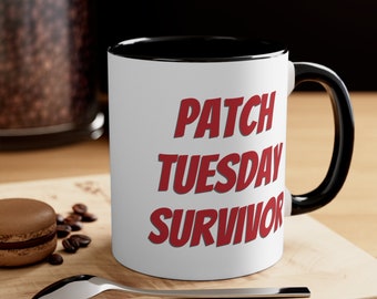 Patch Tuesday Survivor Accent Mug, 11oz - Red