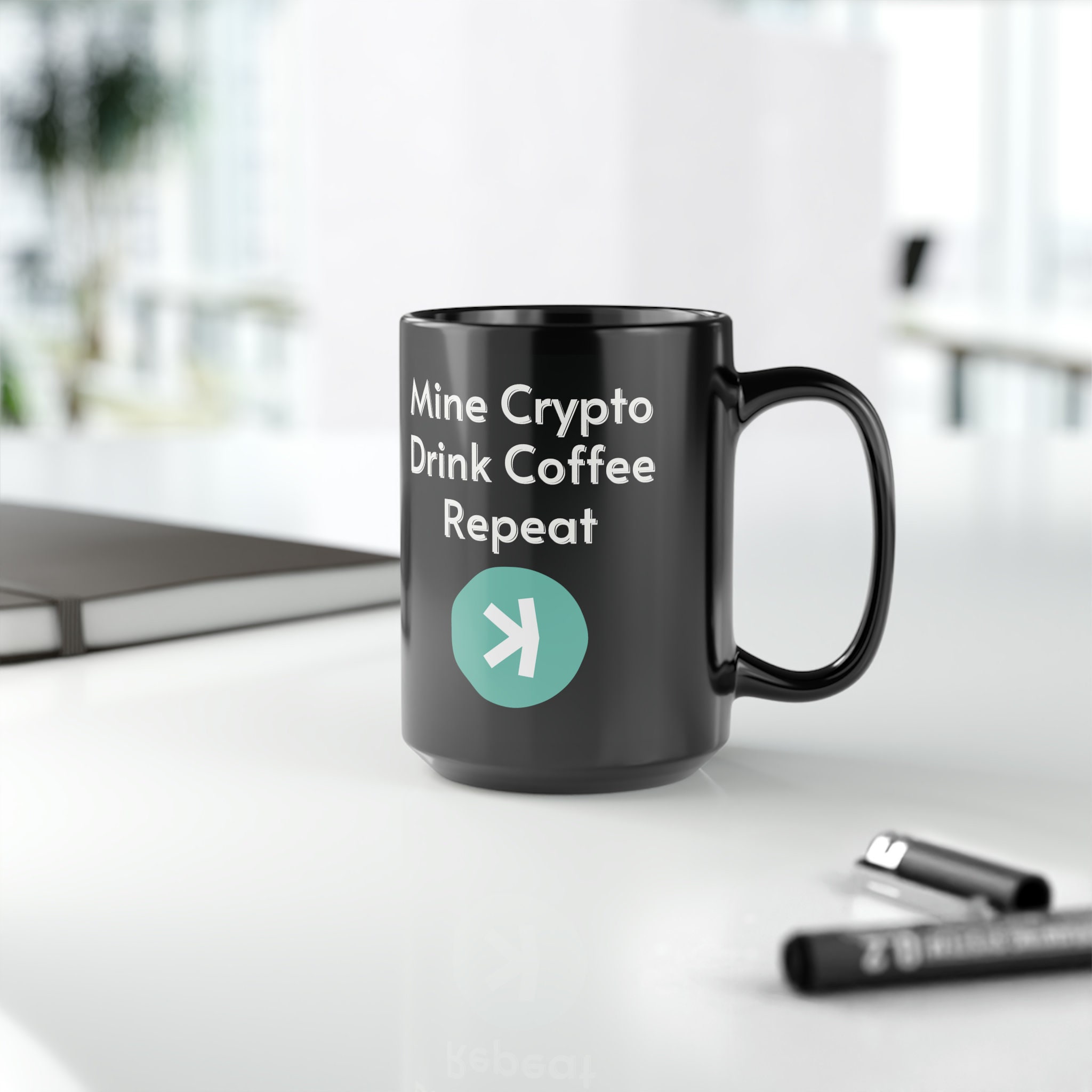 Mine Crypto, Drink Coffee, Repeat - KAS, KASPA Black Mug (11oz, 15oz) - Etsy
