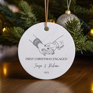 Engaged Christmas Ornament, Personalized Engagement Keepsake, Engagement Gift, Customized Indian Ornament, Indian Engagement, Indian Gift