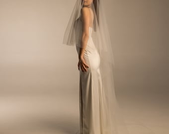 2 Tier Plain Veil, Soft Lave Veil, Double Layer Veil, Classic Veil, 2 Tier Simple Veil, Wedding Cathedral, Plain Bridal Veil