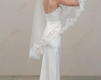 Classic 2 Tier Lace Edge Veil | Soft Tulle Design for Brides