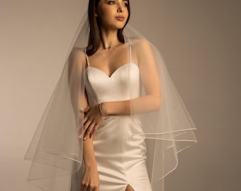 Simple 2 Tier Wedding Veil | Super Soft Tulle for Brides