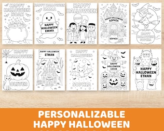 Personliga målarbilder för Halloween: Anpassad barnaktivitet (digital nedladdning)