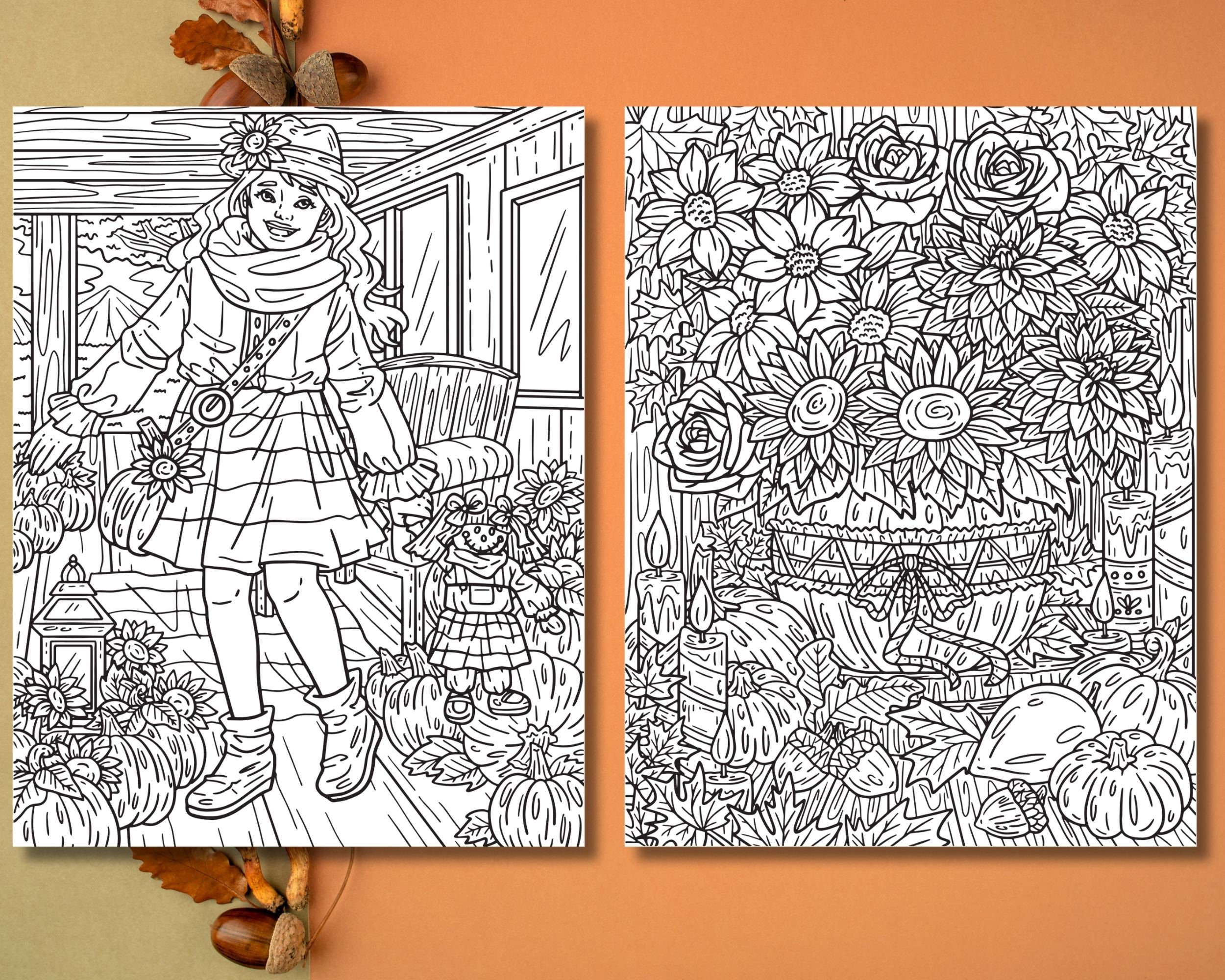 10 Thanksgiving Coloring Pages for Kids and Adult, Printable Coloring ...