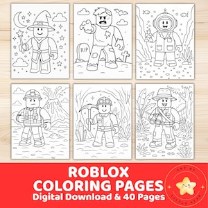 Roblox Coloring Book: 40 Printable Activity Pages (Digital Download)