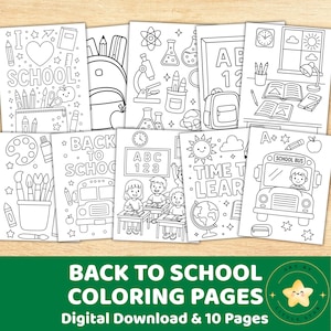 Back to School Coloring Pages: First Day Activity (Digital Download, PDF)