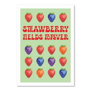 Strawberry Fields Forever Poster | Music Print | Lyrics Wall Art | Home Decor | Song Title