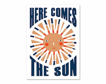 Here Comes the Sun Poster | Music Print | Lyrics Wall Art | Vinyl Album | LP Record Song Title | Home Decor | Abbey Road