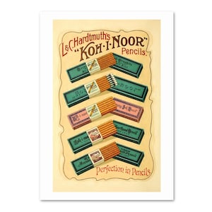 Lápices de artistas Póster de estilo vintage / Impresión de reproducción / Materiales de artista Publicidad Arte de pared / Decoración del hogar