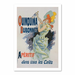Dubonnet Aperitif Vintage Style Poster | Reproduction French Alcohol Spirits Print | Cafe Wall Art | Home Decor | Kitchen Poster | Quinquina
