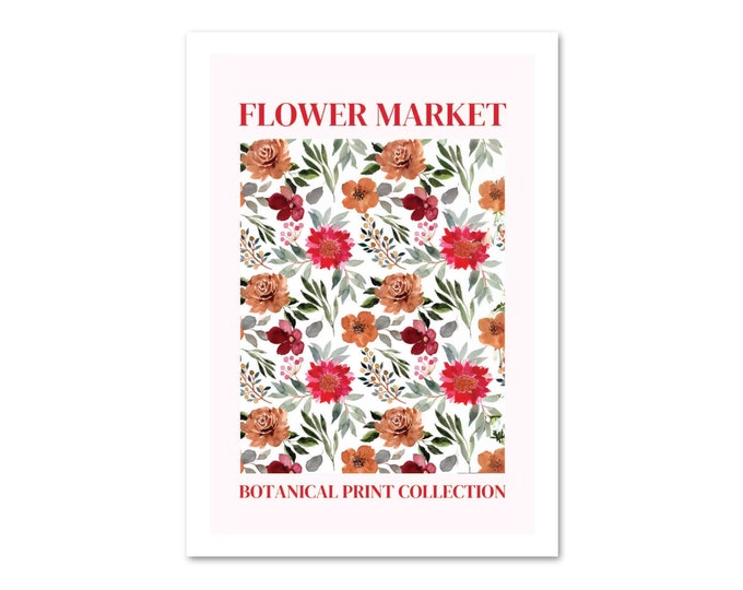 Flower Market Print No 7 | Botanical Poster Collection | Floral Wall Art | Home Decor