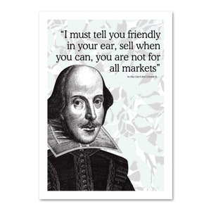 Shakespeare Quote Poster | William Shakespeare Insulting Humorous Phrase | Wall Art | Gift | Home Decor | Typographic Print | As You Like It