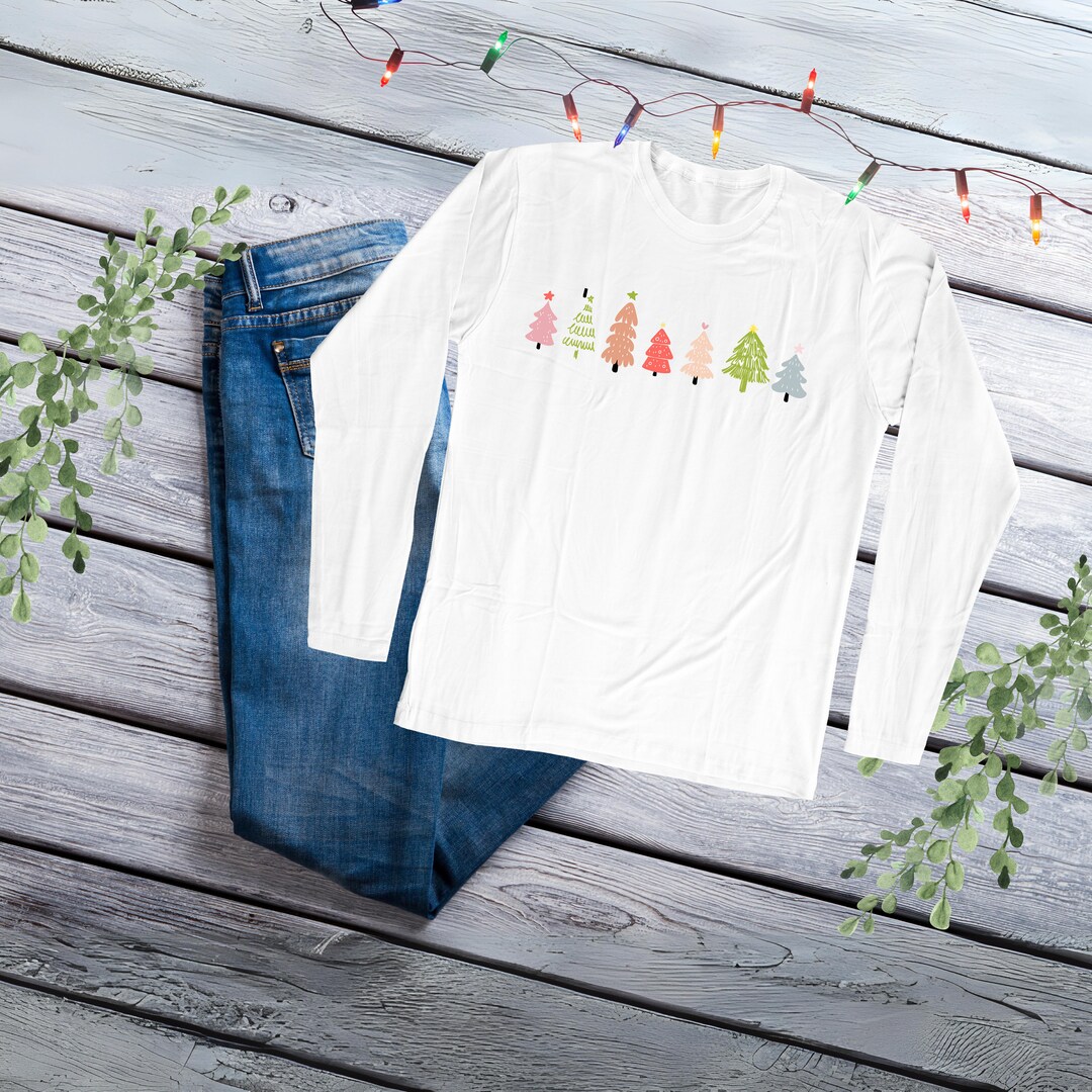 Christmas Tree Jersey Long Sleeve Tee Etsy
