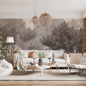 Tropical Forest And Tree Themed Living Room Wallpaper , Trees in the Forest Themed Bedroom Wallpaper , Deserted Forest Themed Wallpaper