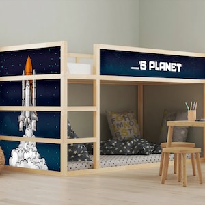 Spaceship Kura Bed Decal: Customizable Kids Room Decor