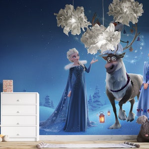 Frozen Elsa en Anna-thema kinderkamerbehang, kinderbehang, Peel-and-Stick kinderbehang, behang Elsa en Anna