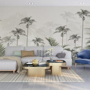 Papier peint feuille de palmier tropical : décoration murale jungle moderne