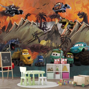 Cartoon Cars Wallpaper: Kids Room Decor, Boys Bedroom Wallpaper