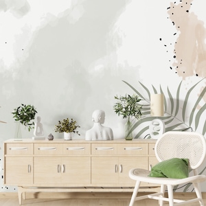 Boho Floral Wallpaper: Abstract Flowers, Peel and Stick Wall Mural