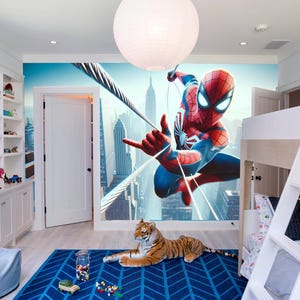 Superheld-Tapete, Spiderman-Tapete, Spiderman-Kinder-Peel-and-Stick-Tapete, Kinderzimmer-Wandbild, Spiderman-Themed-Tapete