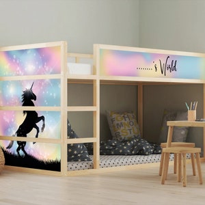 Customizable Unicorn IKEA Kura Bed Decal: Children&#39;s Room Decor