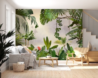 Tropical Rainforest Peel and Stick Wallpaper: Jungle Wall Mural