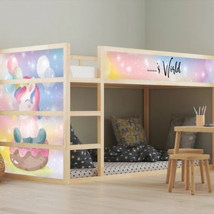 Customizable Unicorn IKEA Kura Bed Decal: Kids Room Decor