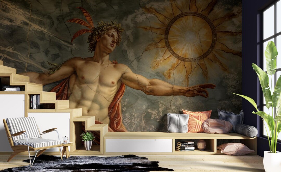 Sun Rennaisance Renaissance Sun God Wallpaper: Greek Mythology Canvas Print - Etsy