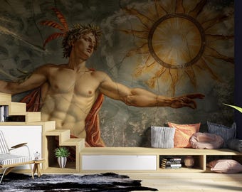 Greek Mythology Self-Adhesive Wallpaper: Renaissance Basilica Mural
