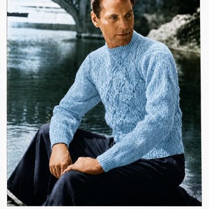 Retro-Cable-Stitch-Sweater from 1951 - Zopfmusterpullover from Smart Knitting 8th -  Digital Download