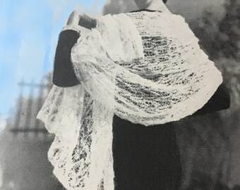 Vintage: Kanten stola - breiinstructies in het Duits en Engels