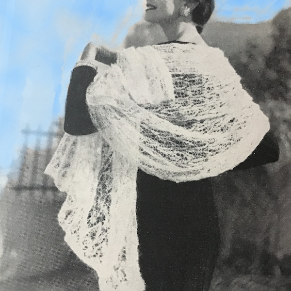 Vintage: Lace stole - knitting instructions in German and English