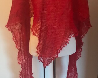 Breiinstructies: Driehoekige omslagdoek "Easy Lace" - in 7 talen