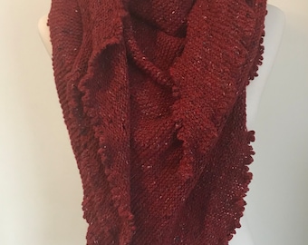 Voor beginners: Driehoekige sjaal “Tweed” - breiinstructies in het Duits en Engels