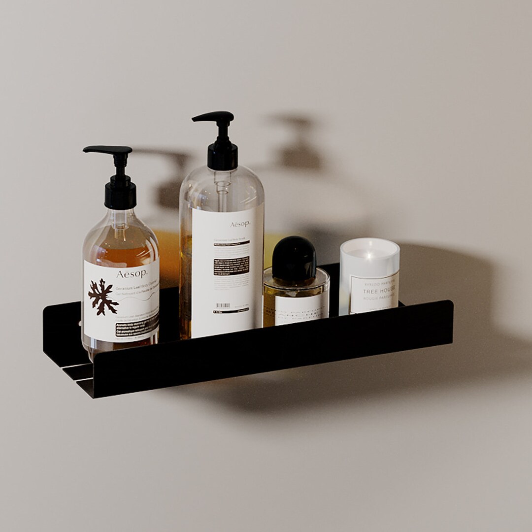 Black Modern Shower Shelf,bathroom Shelves, Shower Shelf, Minimalist Bathroom Accessories ...