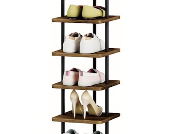 7 Tier Wooden Vertical Shoe Organizer | Shoe Rack | Shoe Stand | Closet Storage | Shoe Holder| Shoe Storage | Hallway Storage
