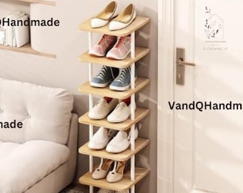 7 Tier Wooden Vertical Shoe Organizer | Shoe Rack | Shoe Stand | Closet Storage | Shoe Holder| Shoe Storage | Hallway Storage | Storage Rack