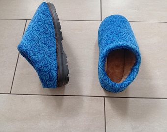 Pantuflas de invierno hechas a mano, talla 42