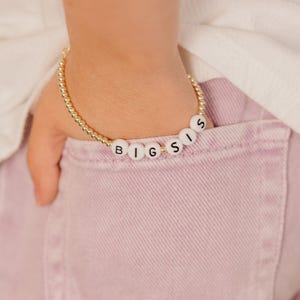Gold Big Sis Bracelet| Promoted to Big Sister Gift|  New Sibling Announcement| Matching Jewelry for Siblings| Matching Sister Bracelets