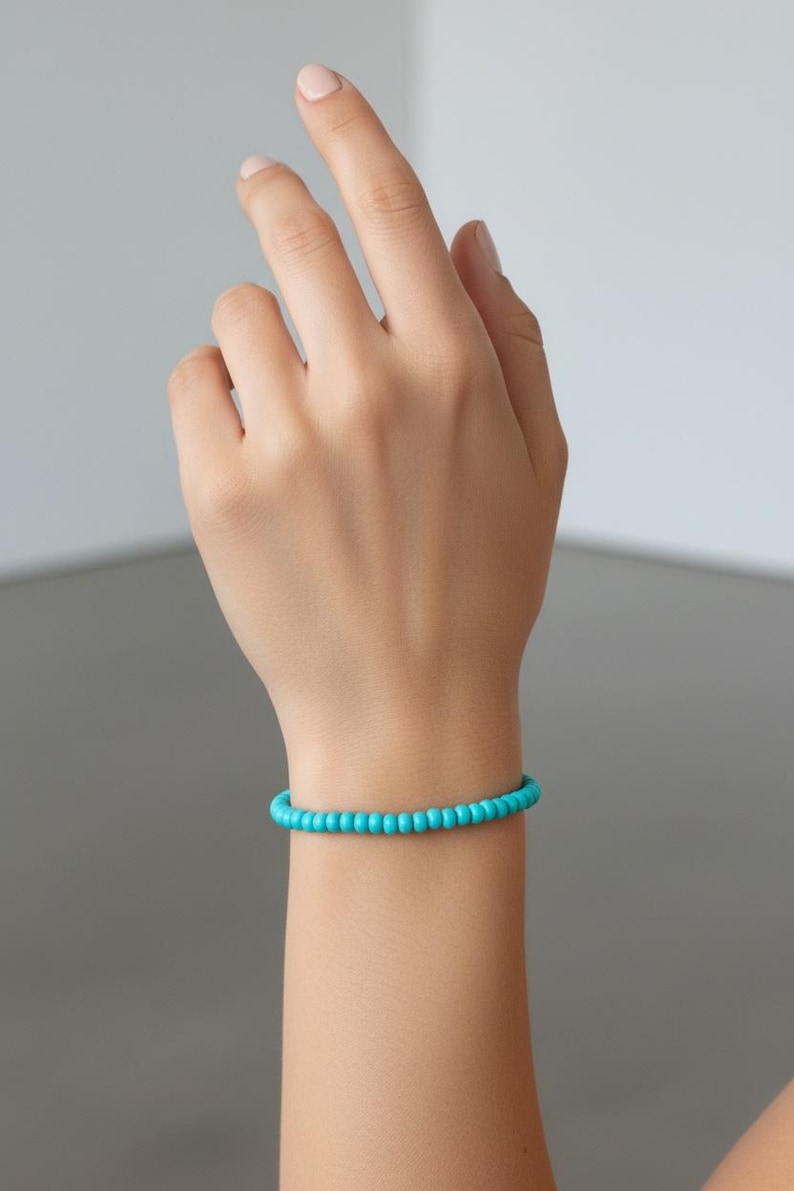 Turquoise Silver Bracelet| My First Rodeo First Birthday Gift| Western Jewelry| Cowgirl Boho Jewelry| Southwestern Bracelet Gift for Women image 2