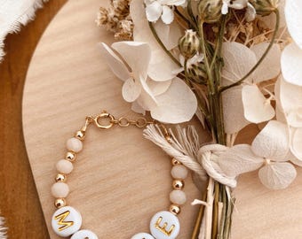 Boho Baby Name Bracelet| Personalized Jewlery for Toddler Girls| Custom Baby Shower Gift Girl| First Birthday Gift for Baby Girl