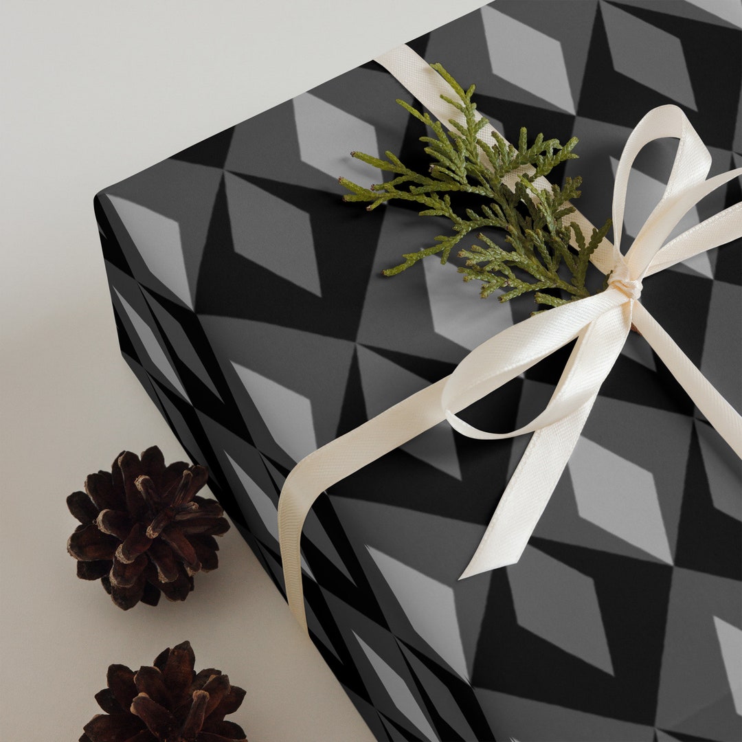 Graphite Gradient Sticker Graphite Gradient Wrapping Paper Sheets (3) - Contemporary Black Gray ...