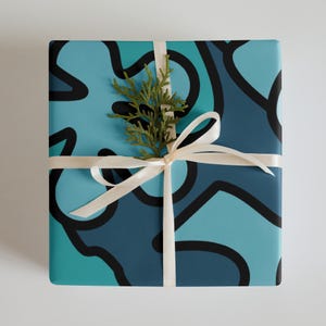 Teal Tidepool Wrapping Paper Sheets (3) - Fun Blue, Teal Abstract Mosaic Design | Matte Finish | Modern Gift Wrap for Holidays & Birthdays