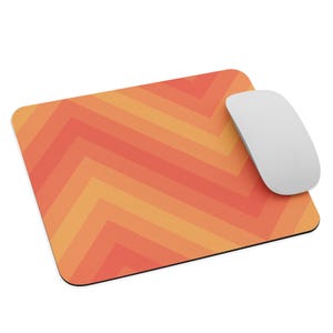 Peach Perfect Mouse Pad - Edgy Orange Zig-Zag Design | Non-Slip Rubber Base | Premium Desk Accessory for Work & Gaming