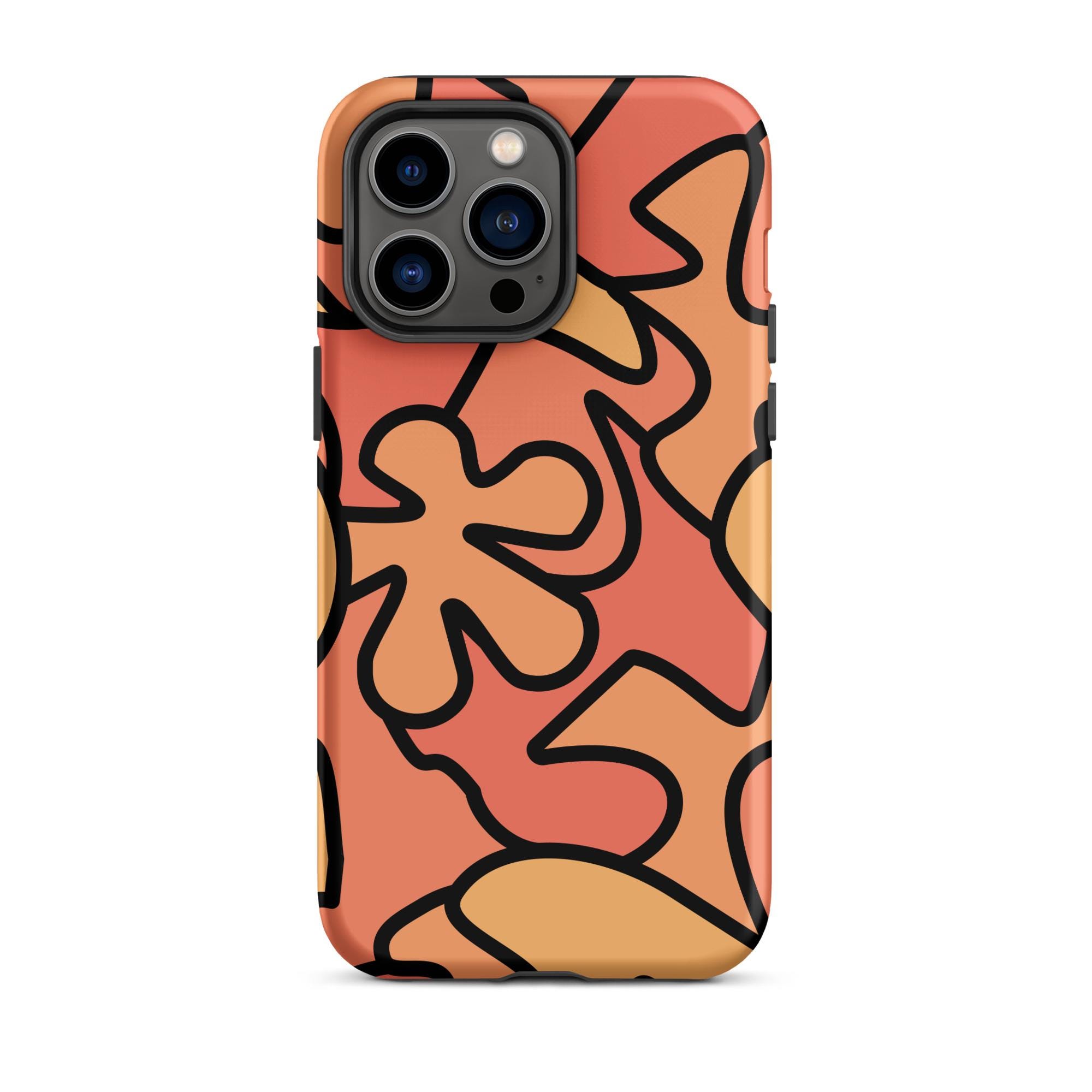 Peach Perfect Tough Case for Iphone® - Fun Orange Abstract Mosaic