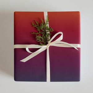 Spiced Harvest Wrapping Paper Sheets (3) - Chic Orange, Red, Purple, Teal Gradient | Matte Finish | Modern Gift Wrap for Autumn & Birthdays