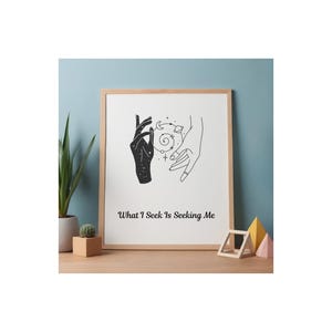 Cosmic Hands Yin Yang Print | Law of Attraction Manifestation Quote (PDF Download)