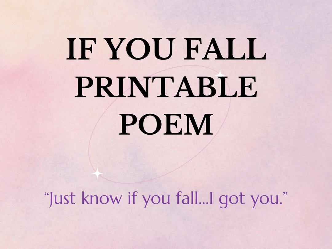 Printable Poem for Son – “if You Fall” Mother to Child – Nursery Wall ...